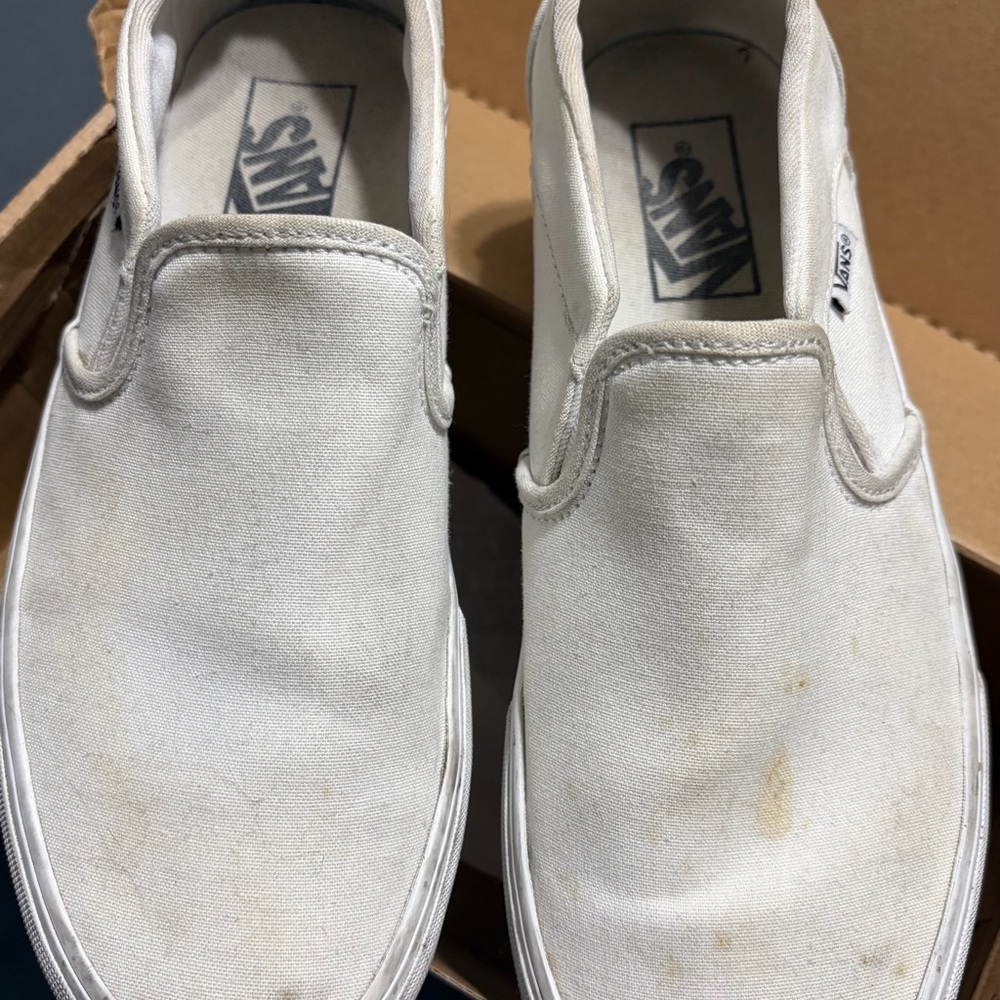 Vans True White Canvas Slip-On Sneakers - Picture 2 of 5